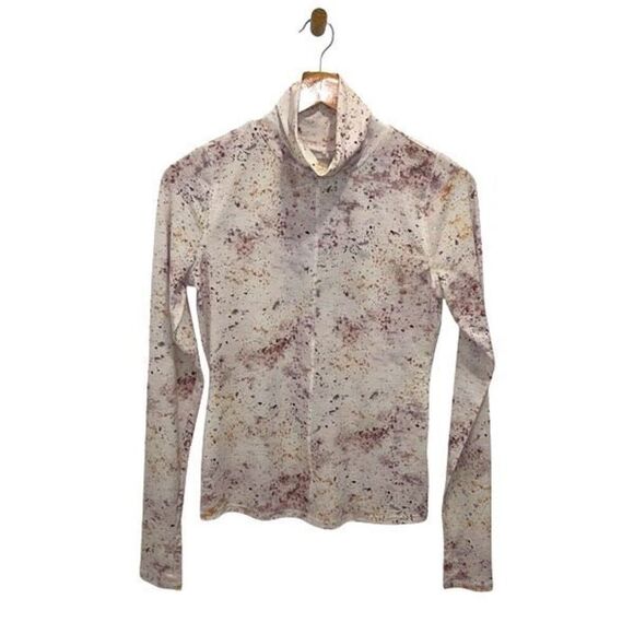 Calia by Carrie Underwood Womens Splatter Print Mock Neck Thumbhole Long Sleeve - Picture 2 of 11